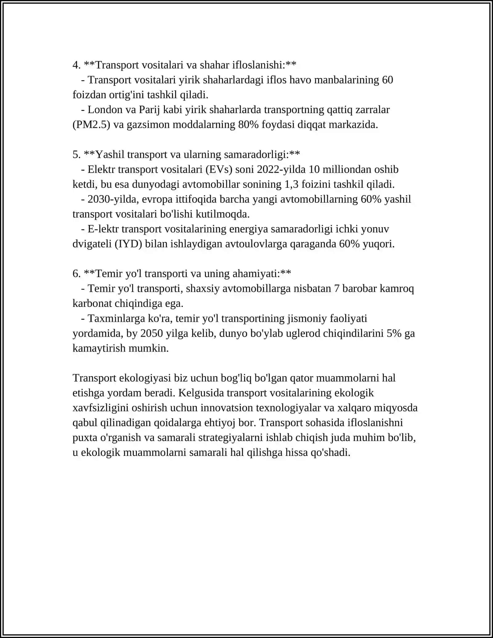 Transport ekologiyasi 4