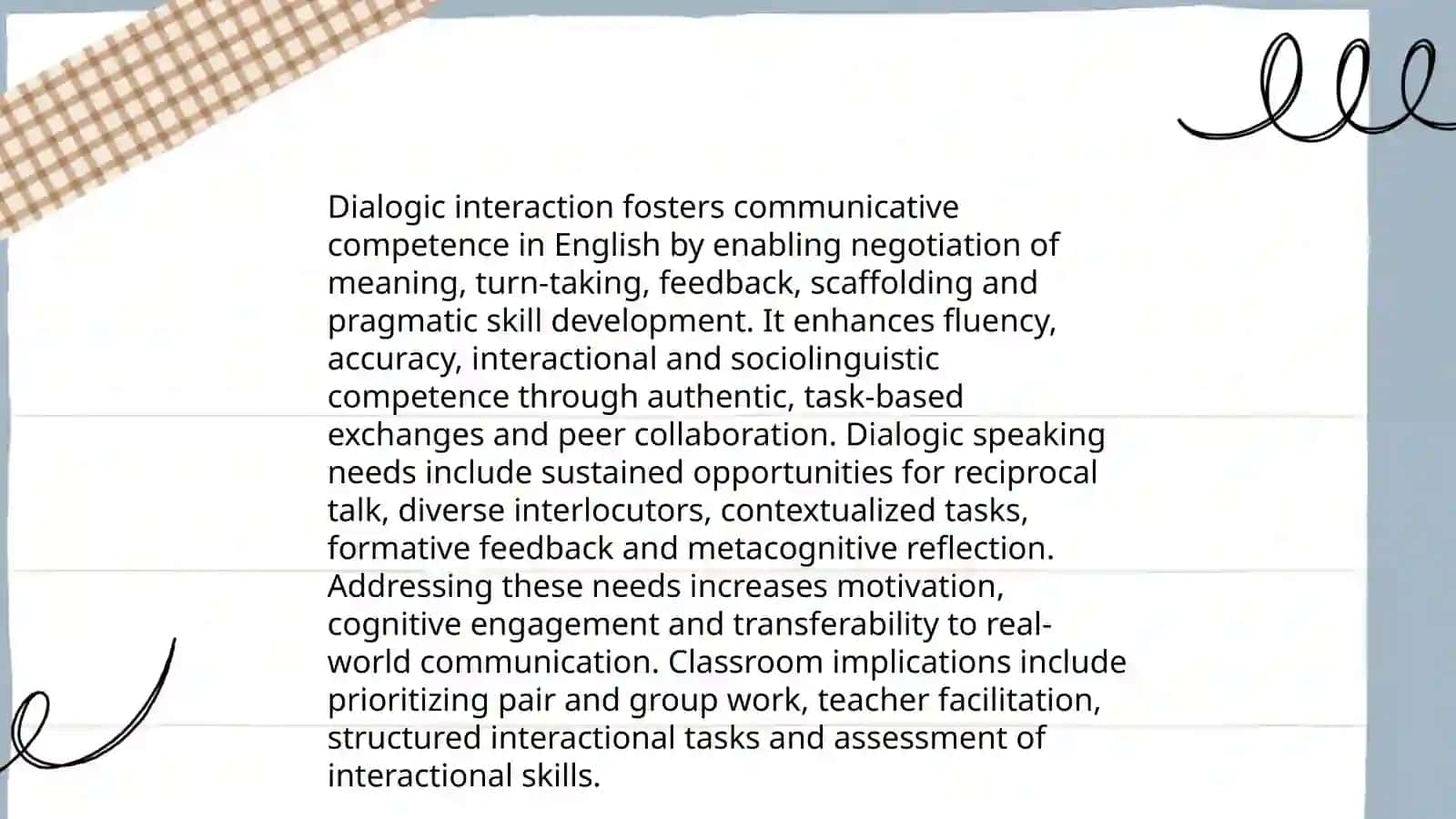 dialogic interaction. how important are dialogic speaking needs 4