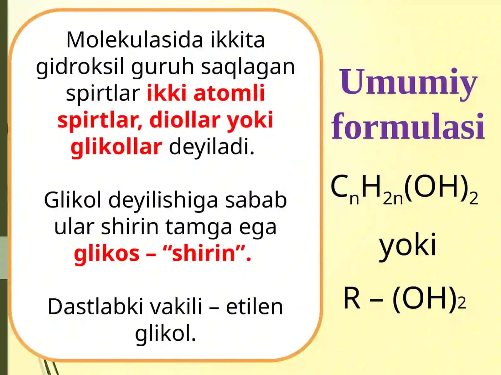 bir va ko'p atomli SPIRTLAR 4