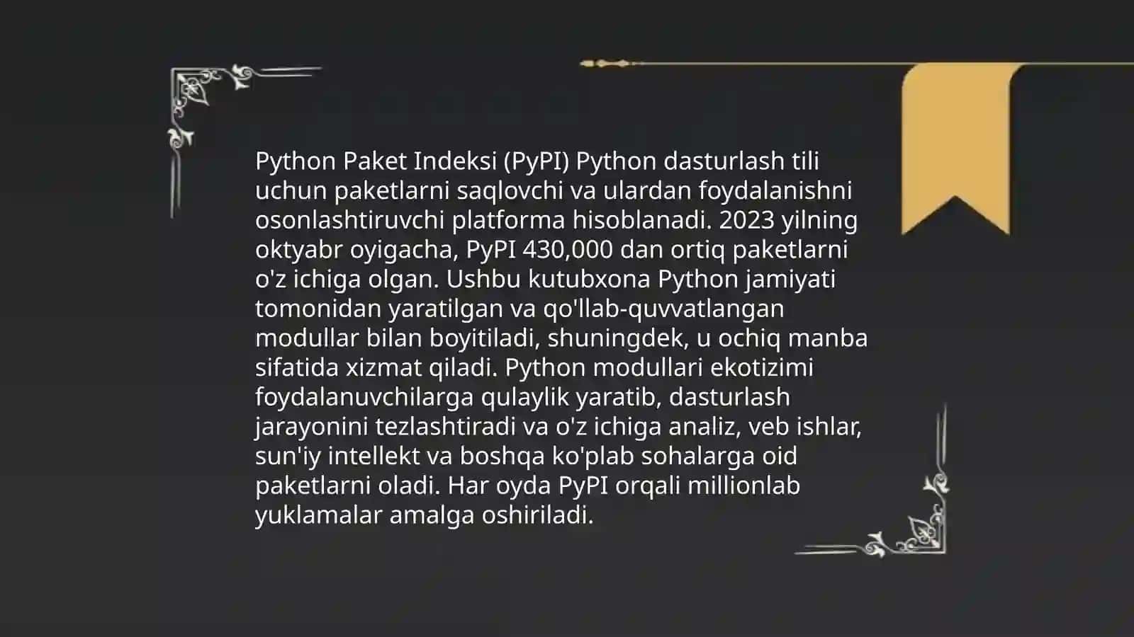 Python dasturlash tilining o‘ziga xos imkoniyatlari 4