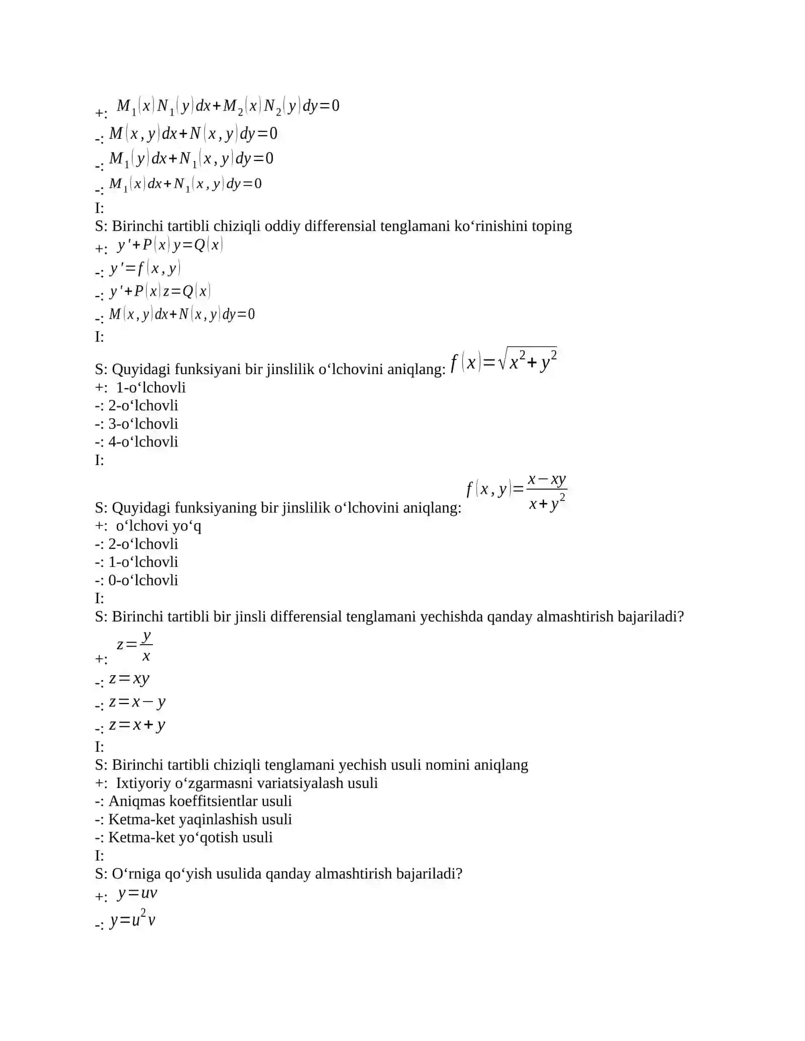 Differensial tenglamalar 4