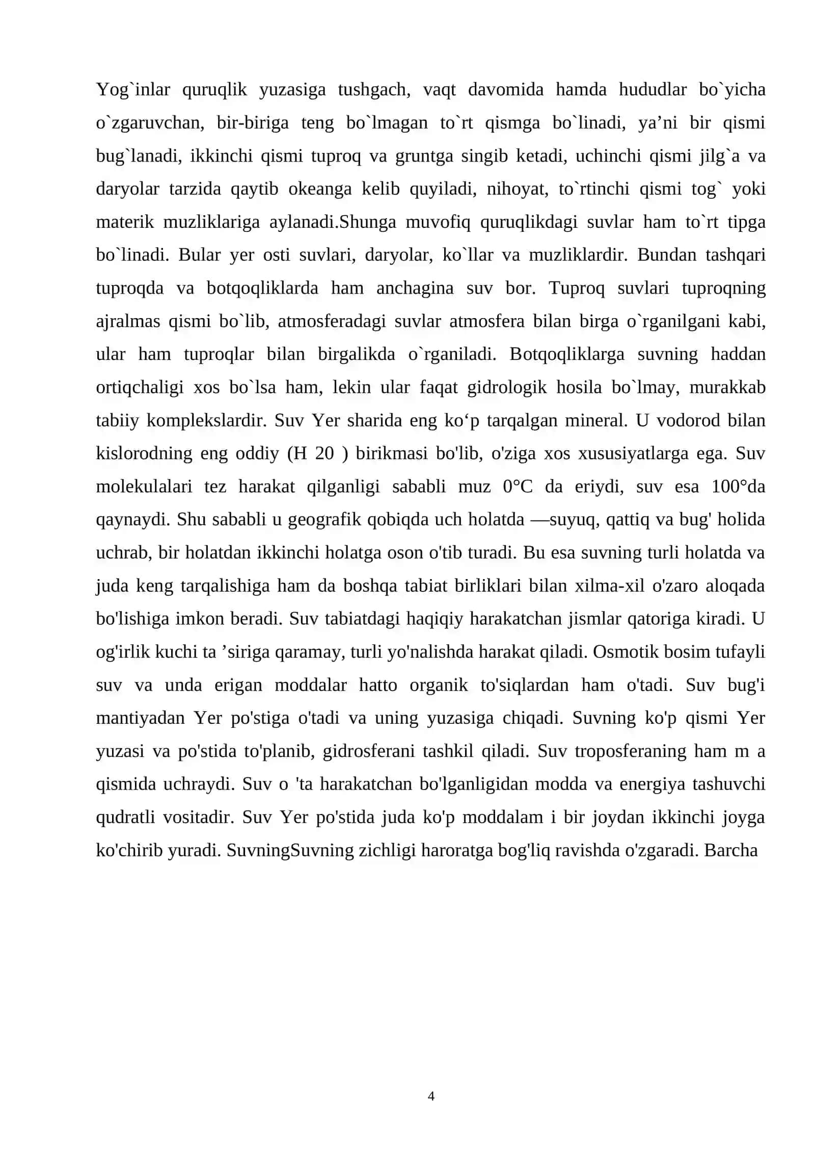 Gidrosfera kurs ishi 4