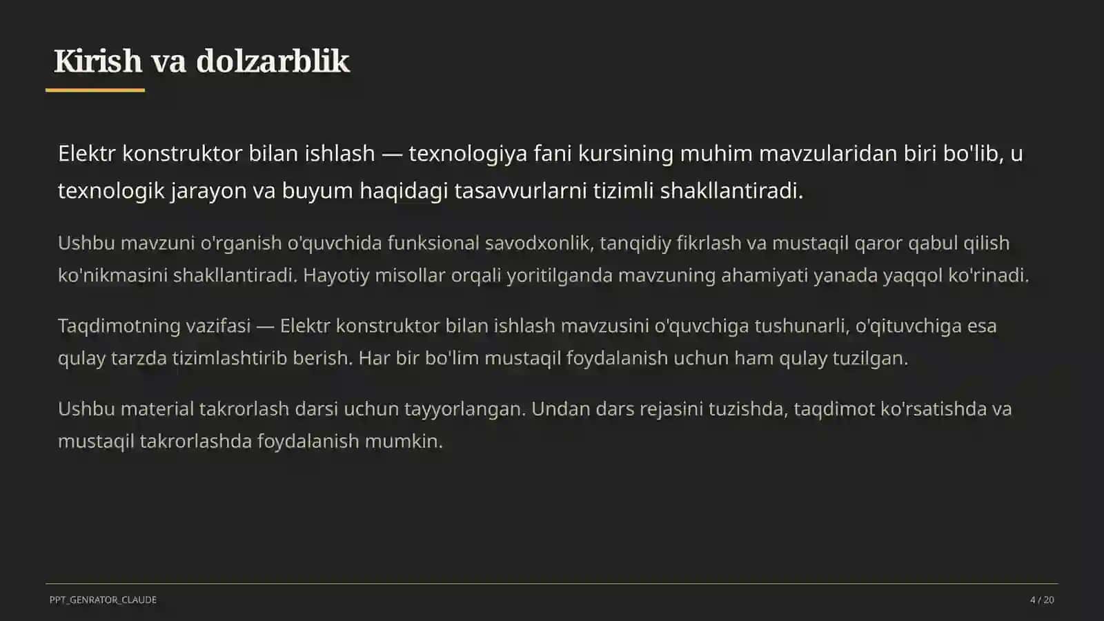 Elektr konstruktor bilan ishlash (4-sinf) 4
