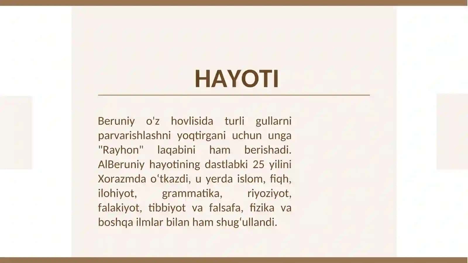 Abu Rayhon Beruniy hayoti 4