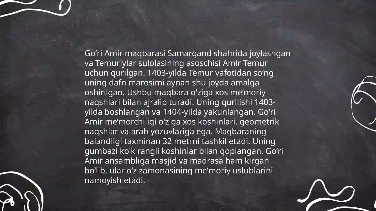 Goʻri amir va Bibixonim maqbarasi 4