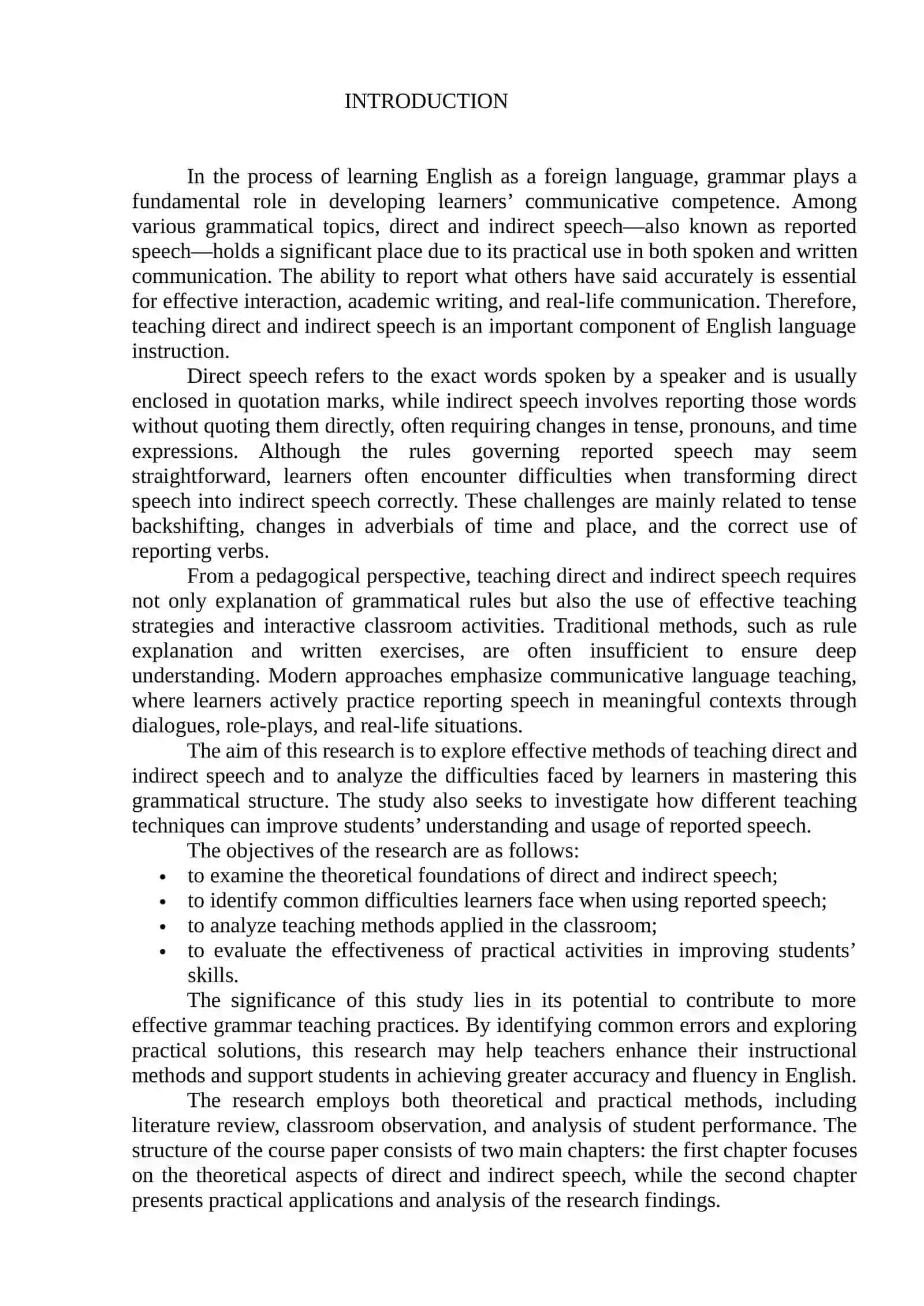 Methods of Teaching English - Coursework 4