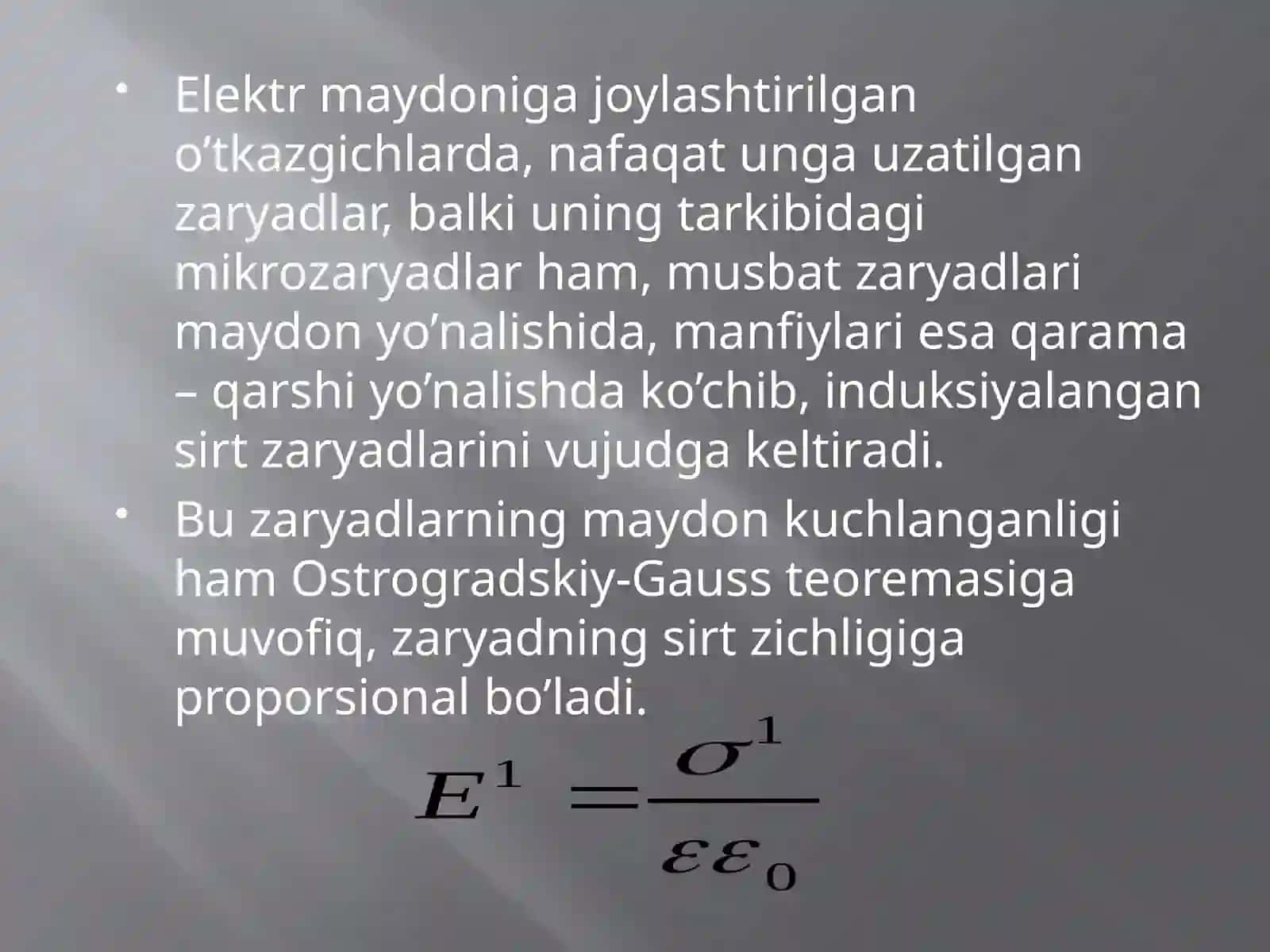 Elektr maydonida oʻtkazgichlar 4