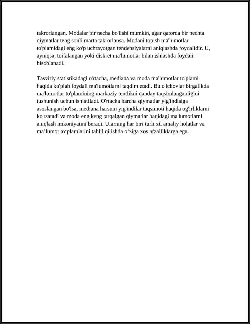 STATISTIK HISOBLASH 4