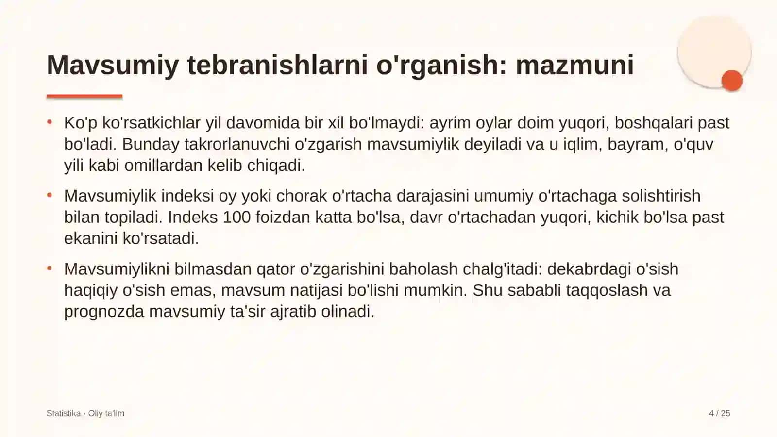 zargarlik ustaxonalarida mavsumiy tebranishlarni o'rganish 6398 4