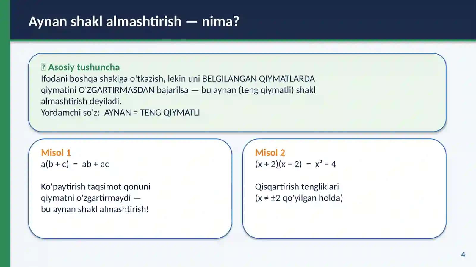 ALGEBRA 4