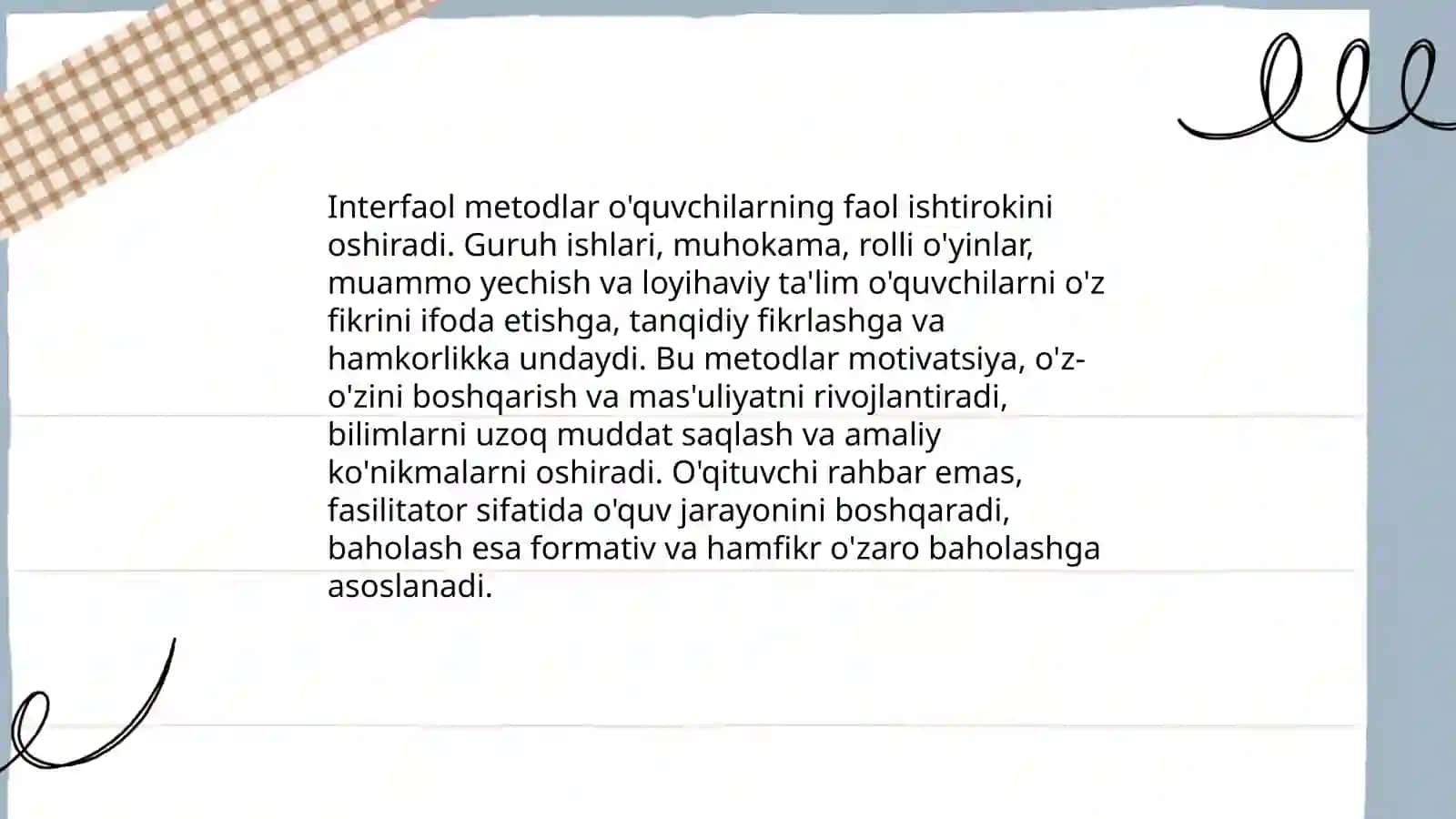 Interfaol metodlarning ta'lim jarayonidagi o'rni 4