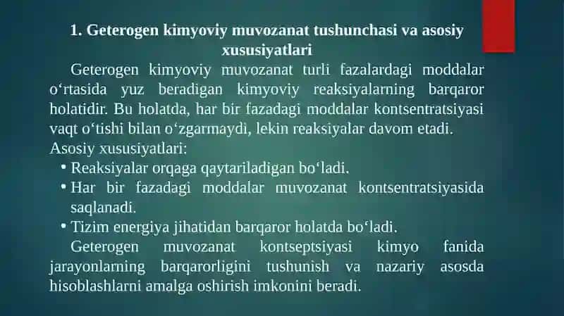 Geterogen kimyoviy muvozanat 4