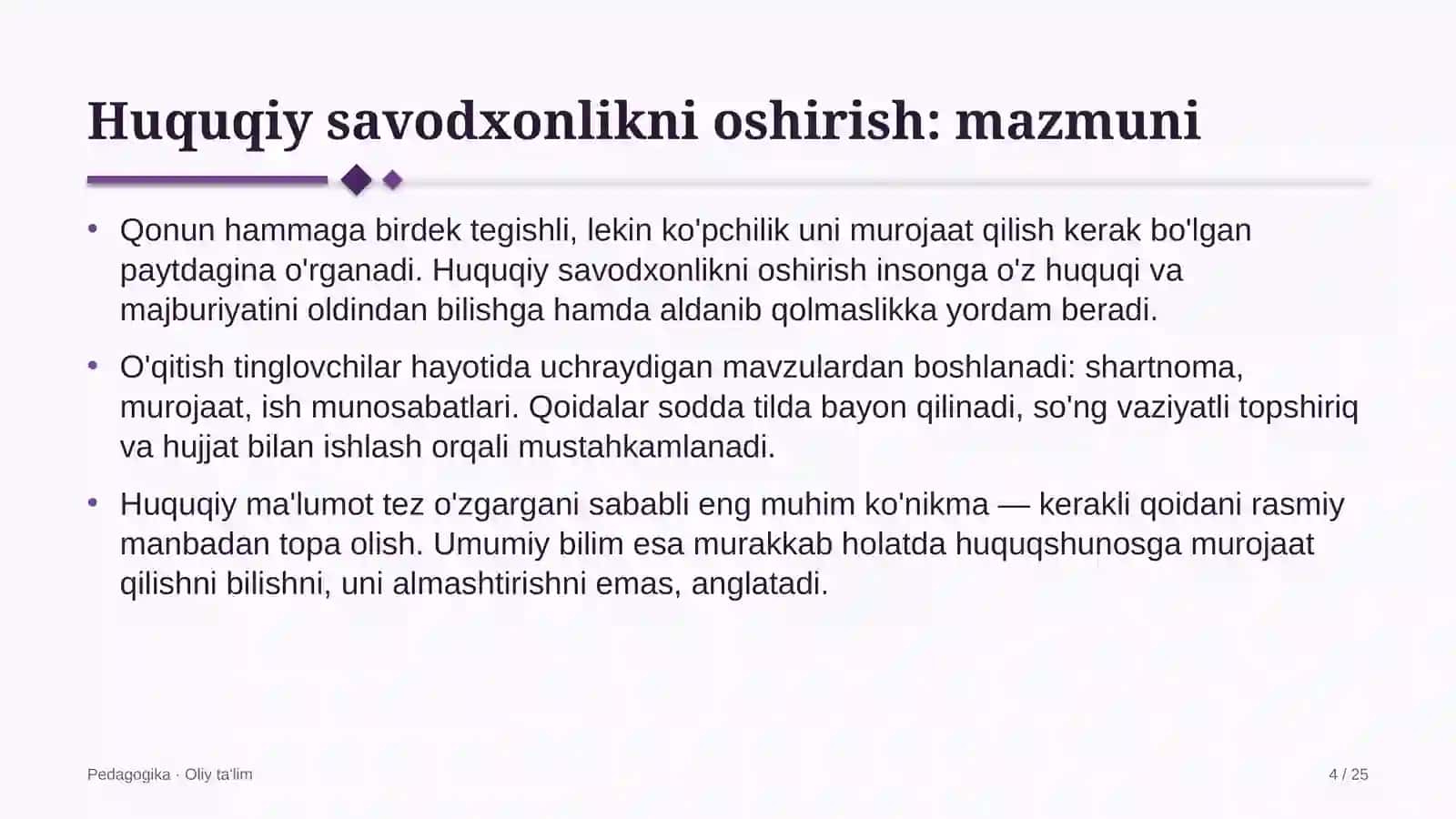 Eksport faoliyatida huquqiy savodxonlikni oshirish 4