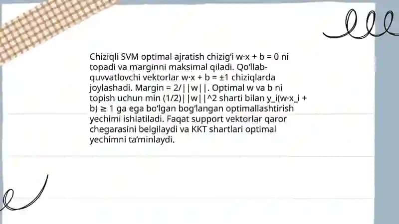Tayanch vektorlar mashinalari 4