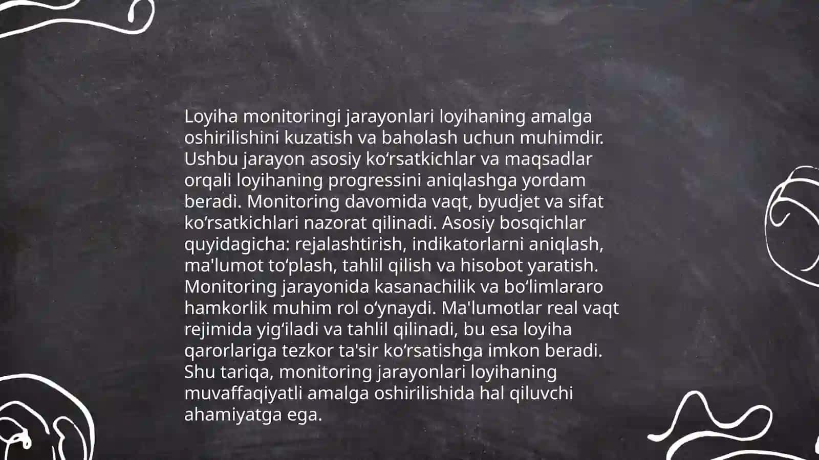 Olib borilgan ishlar monitoringi olib borilishi va baholash 4