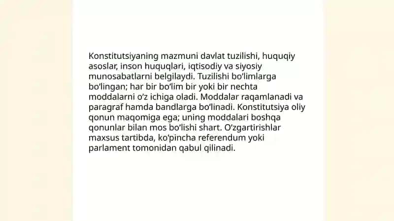 O‘zbekiston davlat Konstitutsiyasi 4