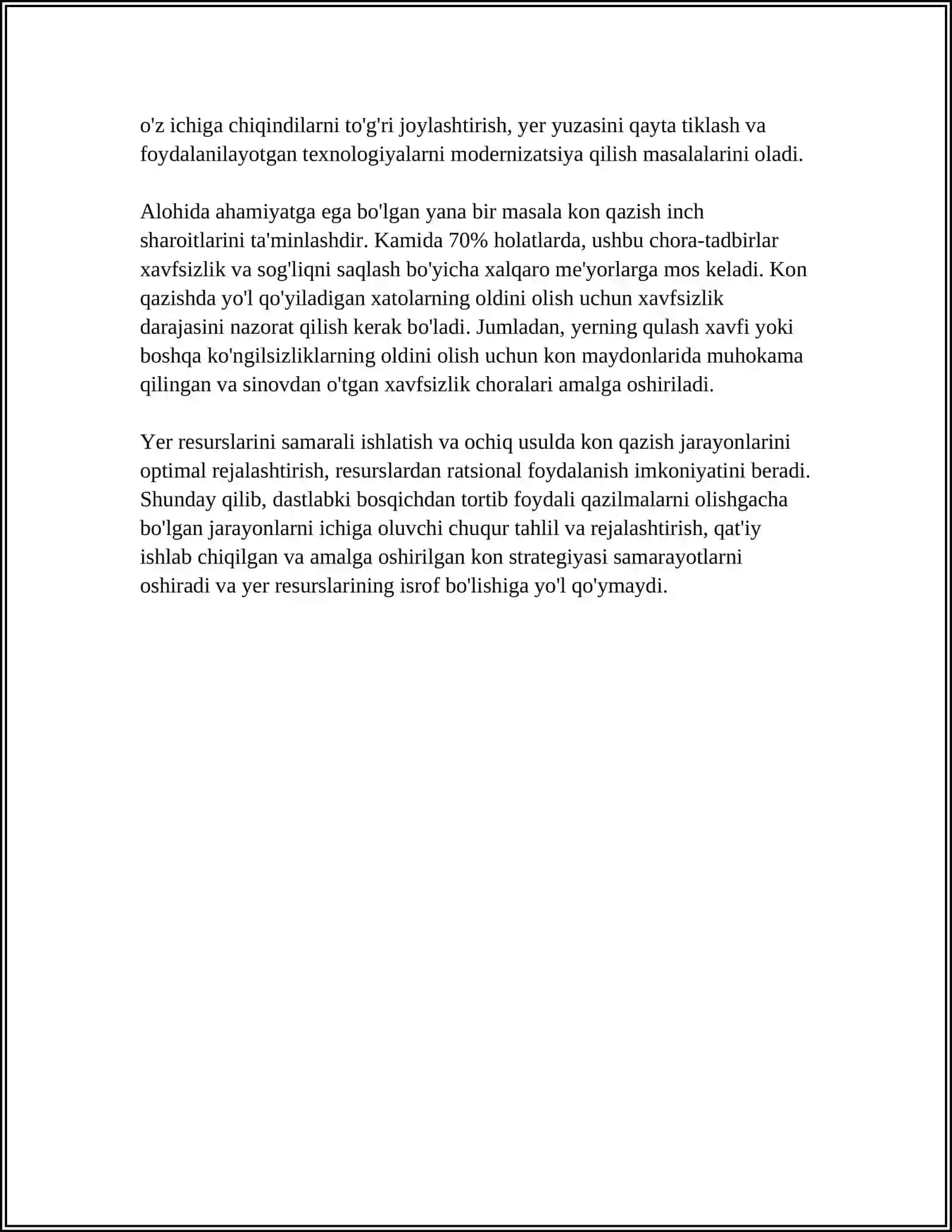 KONLARNI OCHIQ USULDA QAZIB OLISHDA YERLARDAN UNUMLI FOYDALANISH 4