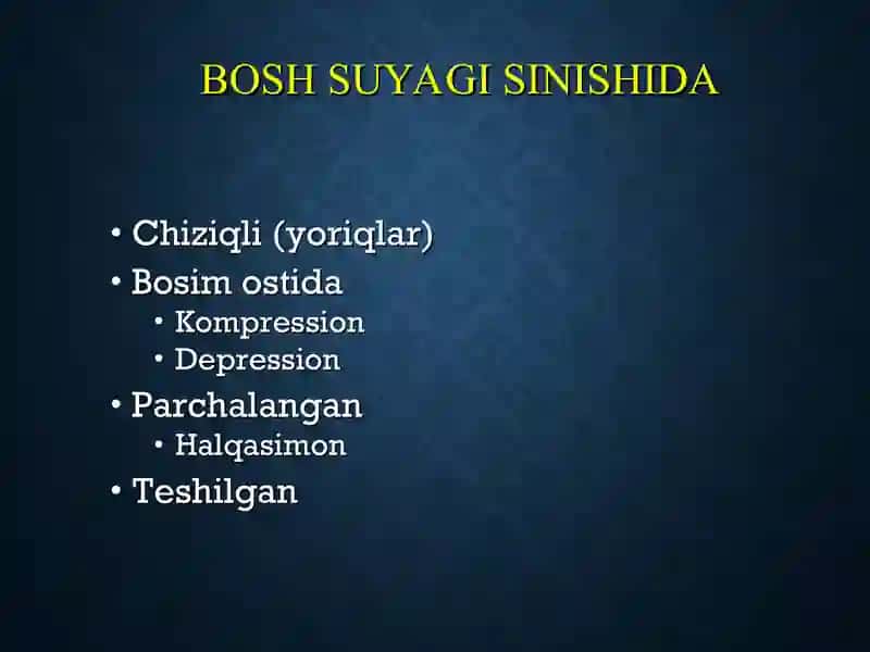 Bosh miya travmalari 4