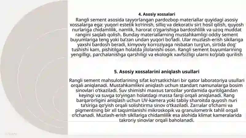 Qurilishida pardozbop rangli sement materiallarini qo’llanilishi 4
