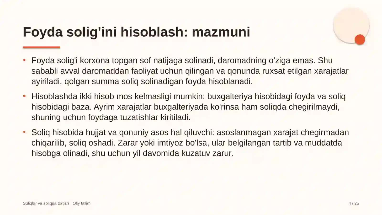 sanoatda foyda solig'ini hisoblash 5325 4