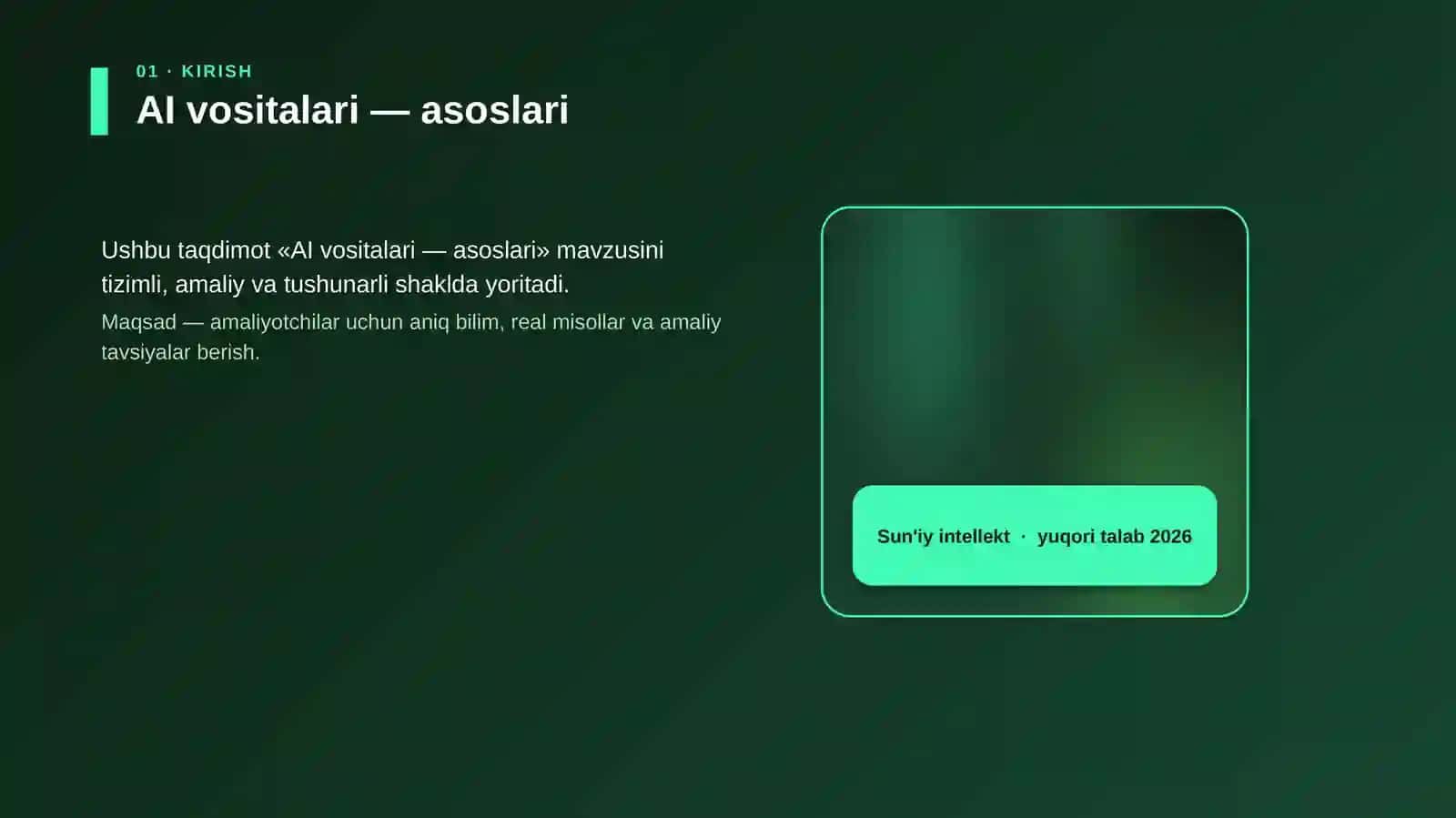 AI vositalari — asoslari 4