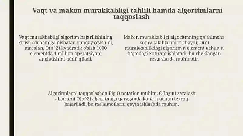 Saralash va Qidiruv algoritmlari 4
