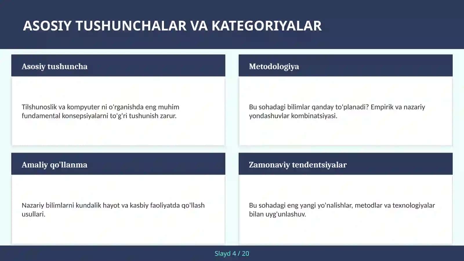 Tilshunoslik va Kompyuter 4