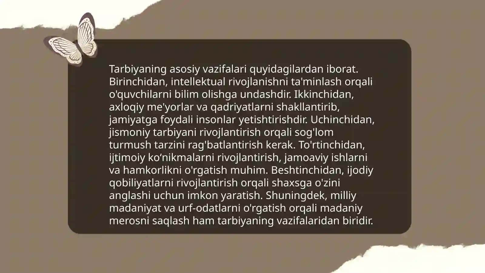 Shaxsning rivojlanishi, tarbiyasi va ijtimoiylashuvi 4
