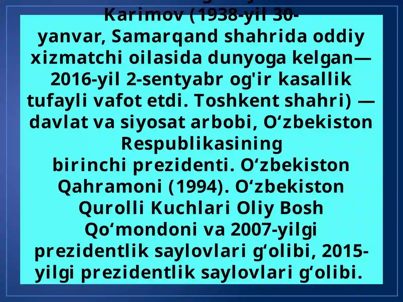 Islom Karimov hayoti 4