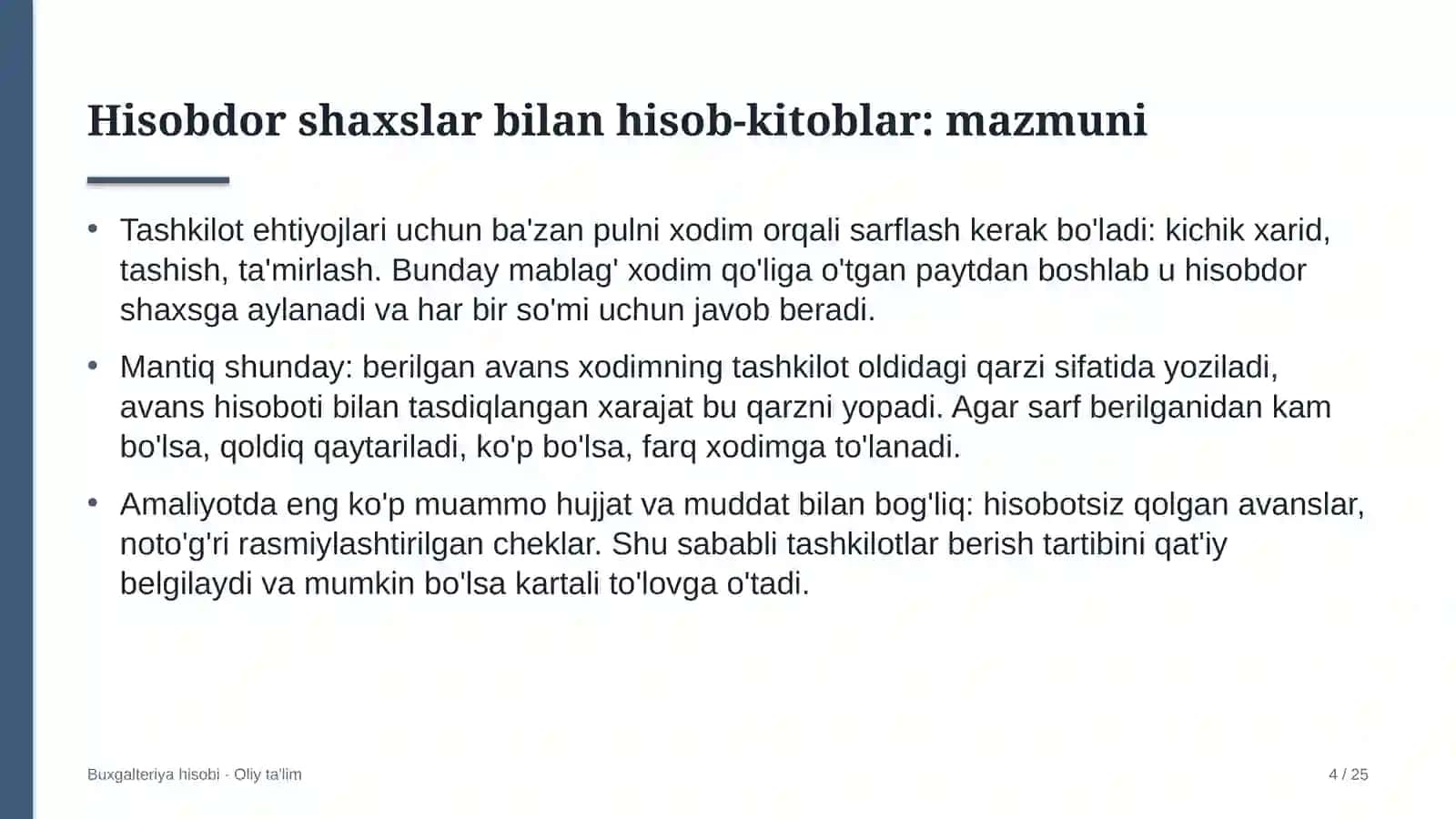 ta'lim tizimida hisobdor shaxslar bilan hisob kitoblar hisobi 5003 4