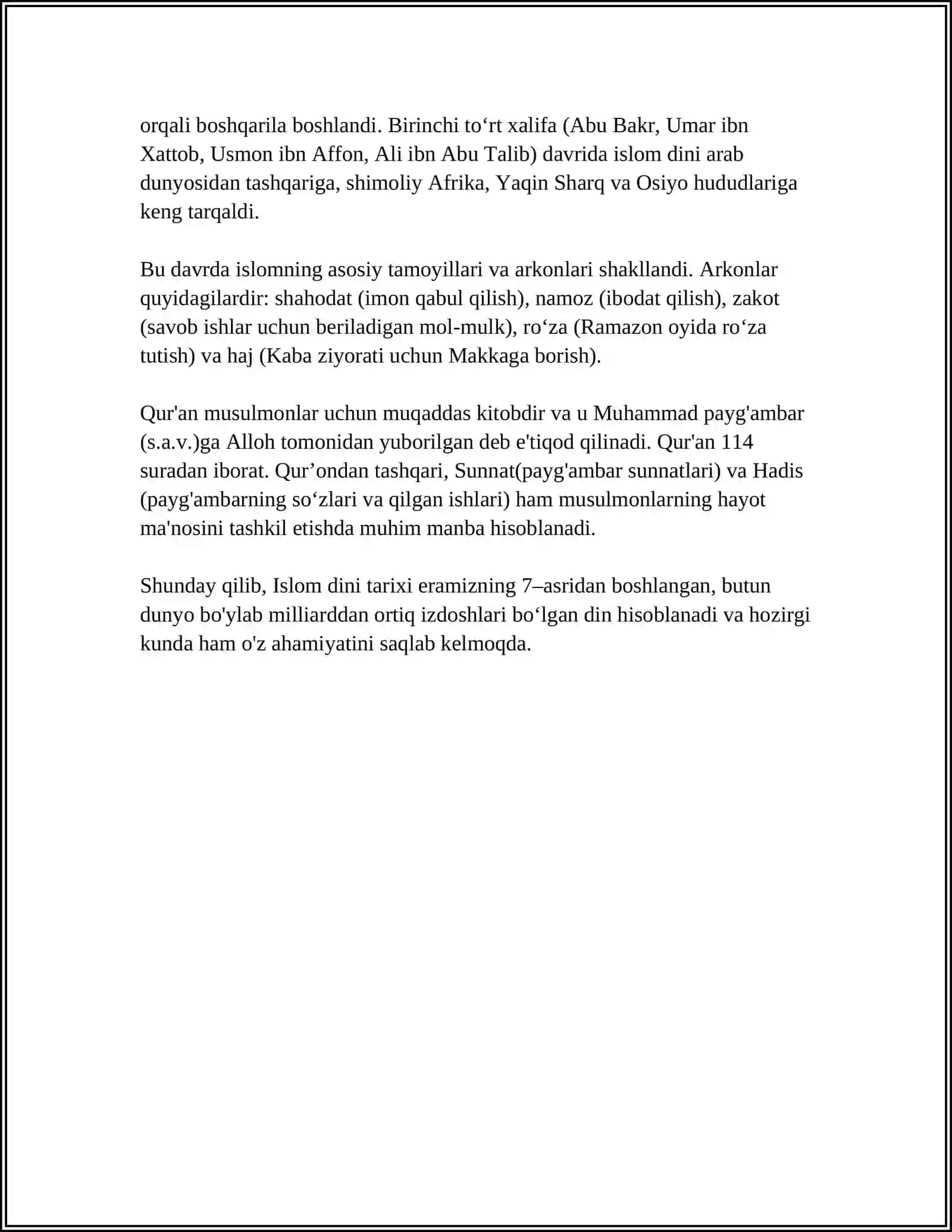 ISLOM DINI TARIXI VA TA'LIMOTI 4