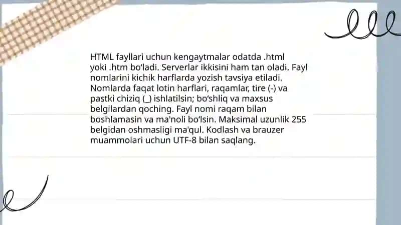HTML fayllar yaratish 4