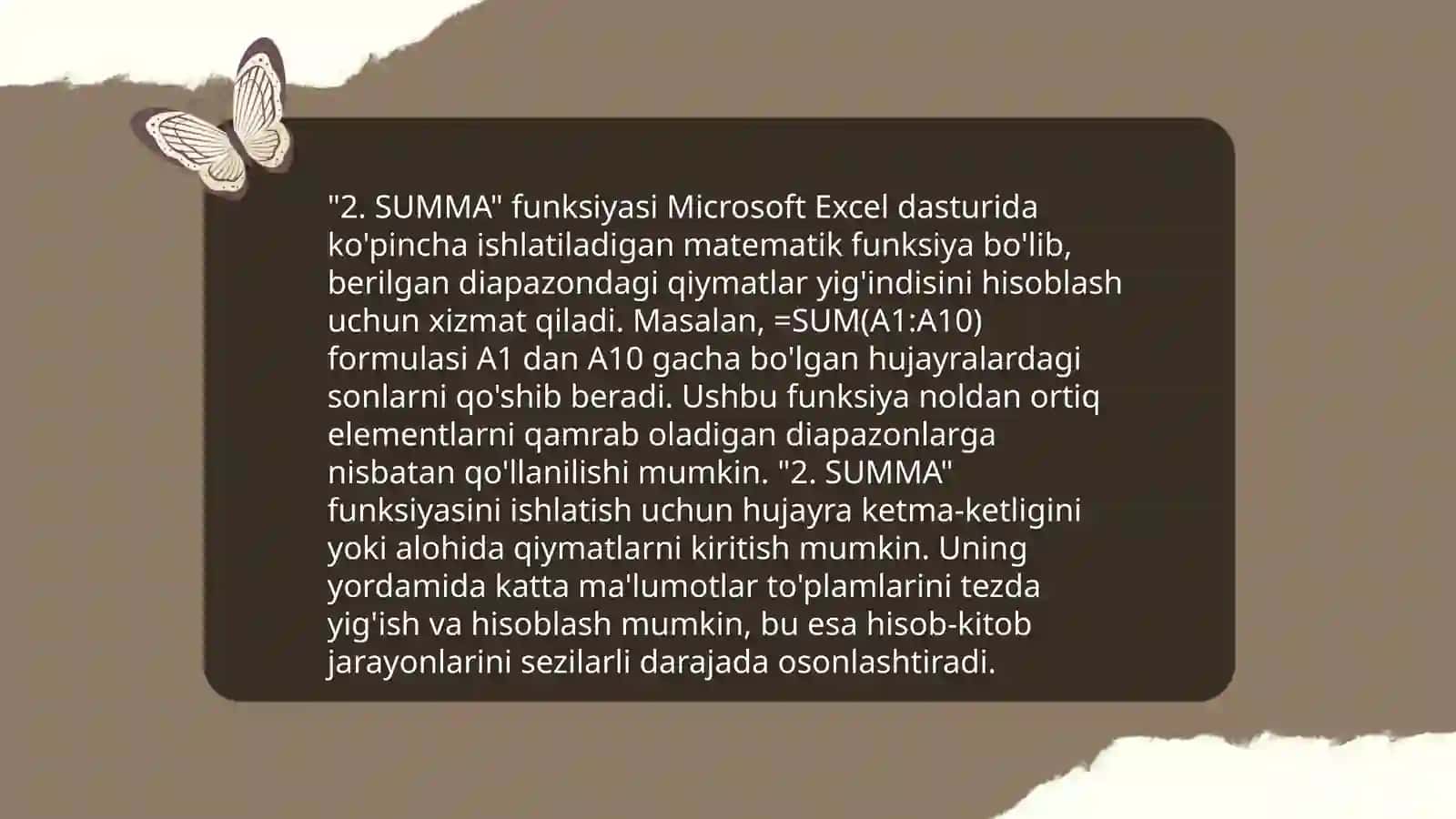 Ms excellda formula va funksiyalar 4