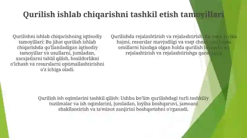 Qurilishda Ishlab Chiqarishini Tashkil Etish, Rejalashtirish Va Loyihalashtirish Iqtisodiyotini Tashkil Etish 4