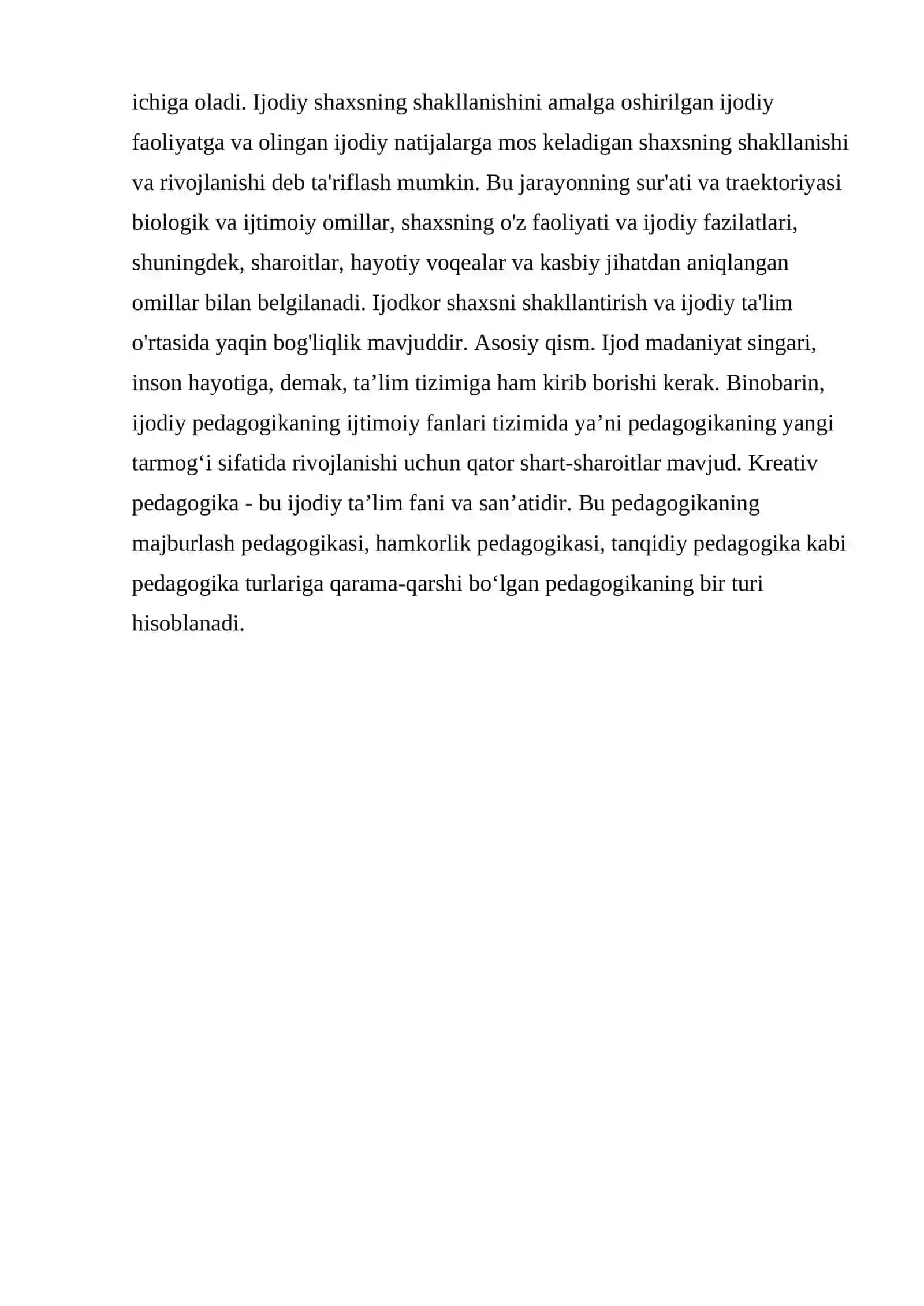 Kreativlikni Individual oshirish. 4