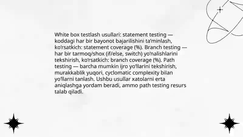 White box testlash asoslari va ta'rifi 4
