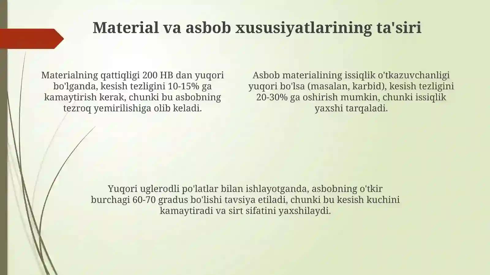 Kesish rejimlari ularni aniqlash 4