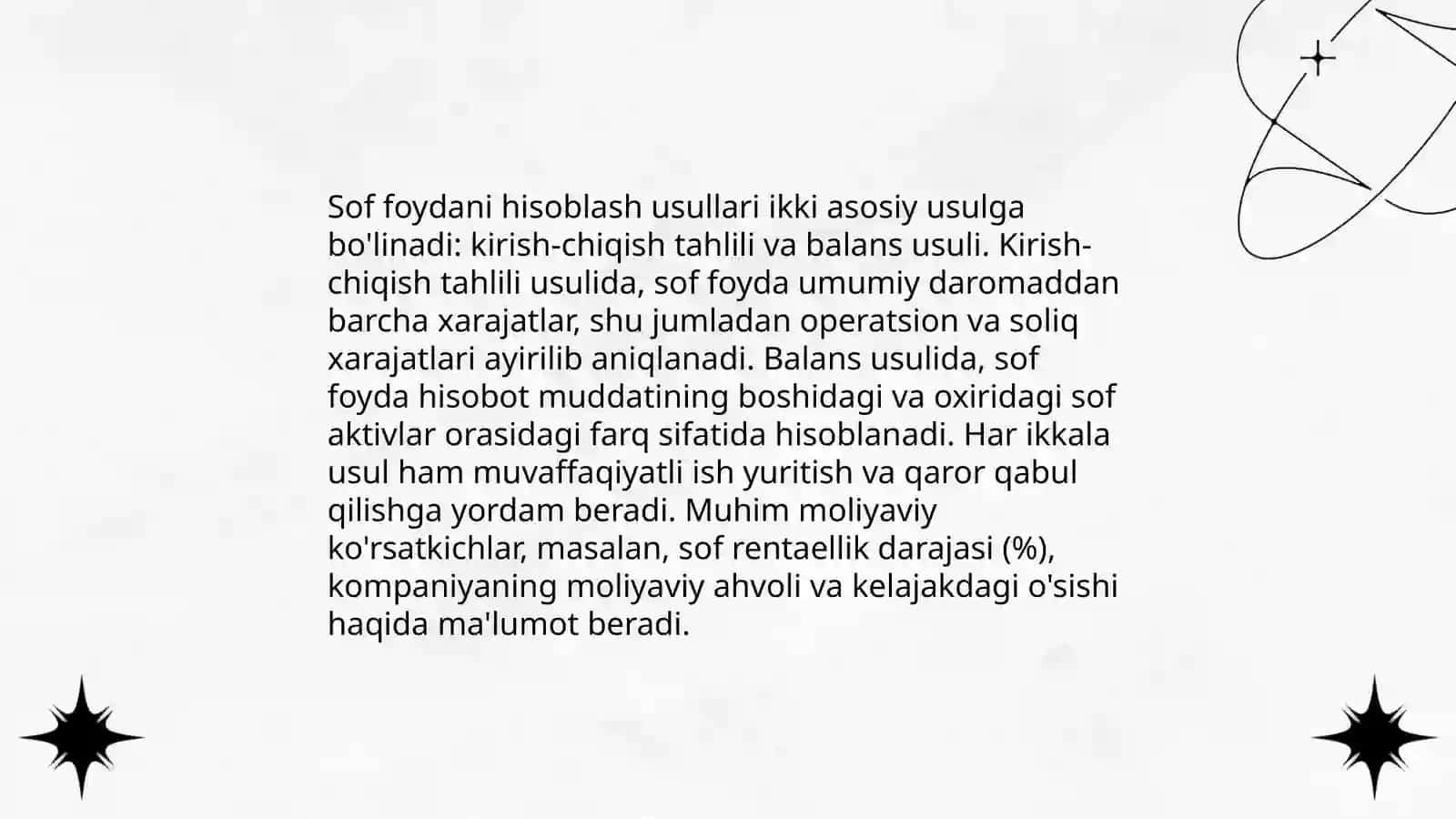 Sof foyda tushunchasi 4