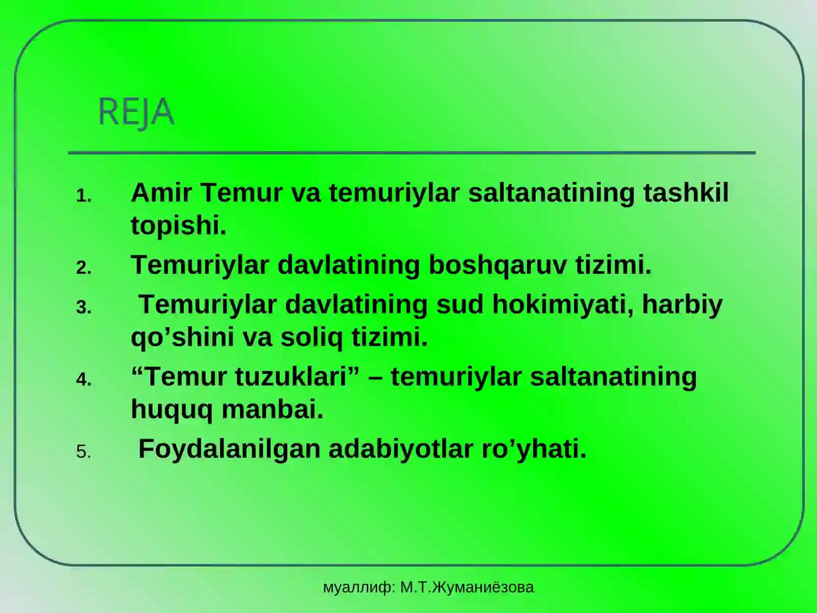 Amir Temur va Temuriylar imperiyasi 4