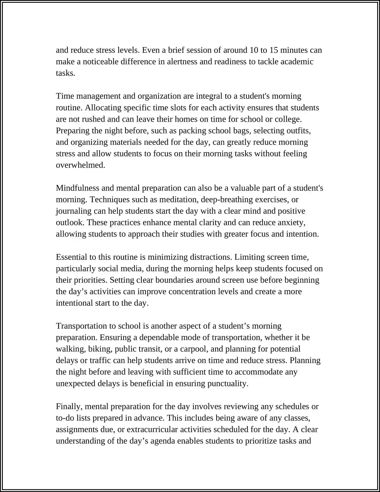 Morning Routine and Preparation for Students 4