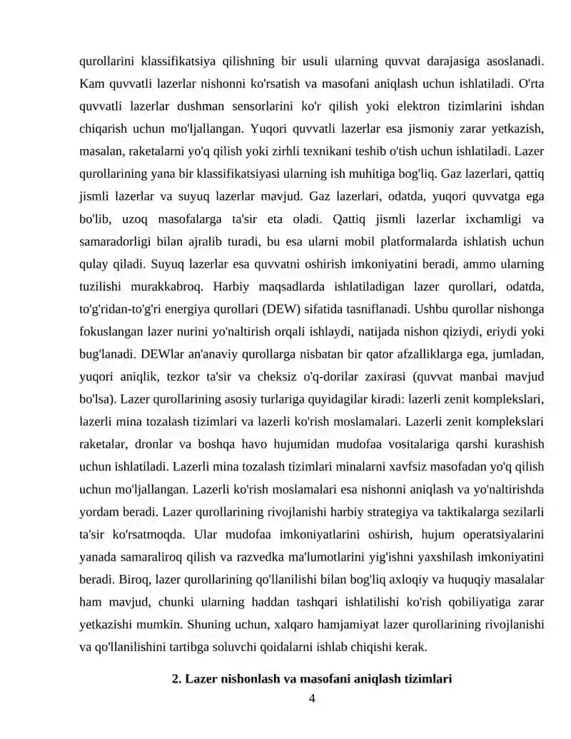 Lazerlarni harbiy sohada qõllanilishi 4