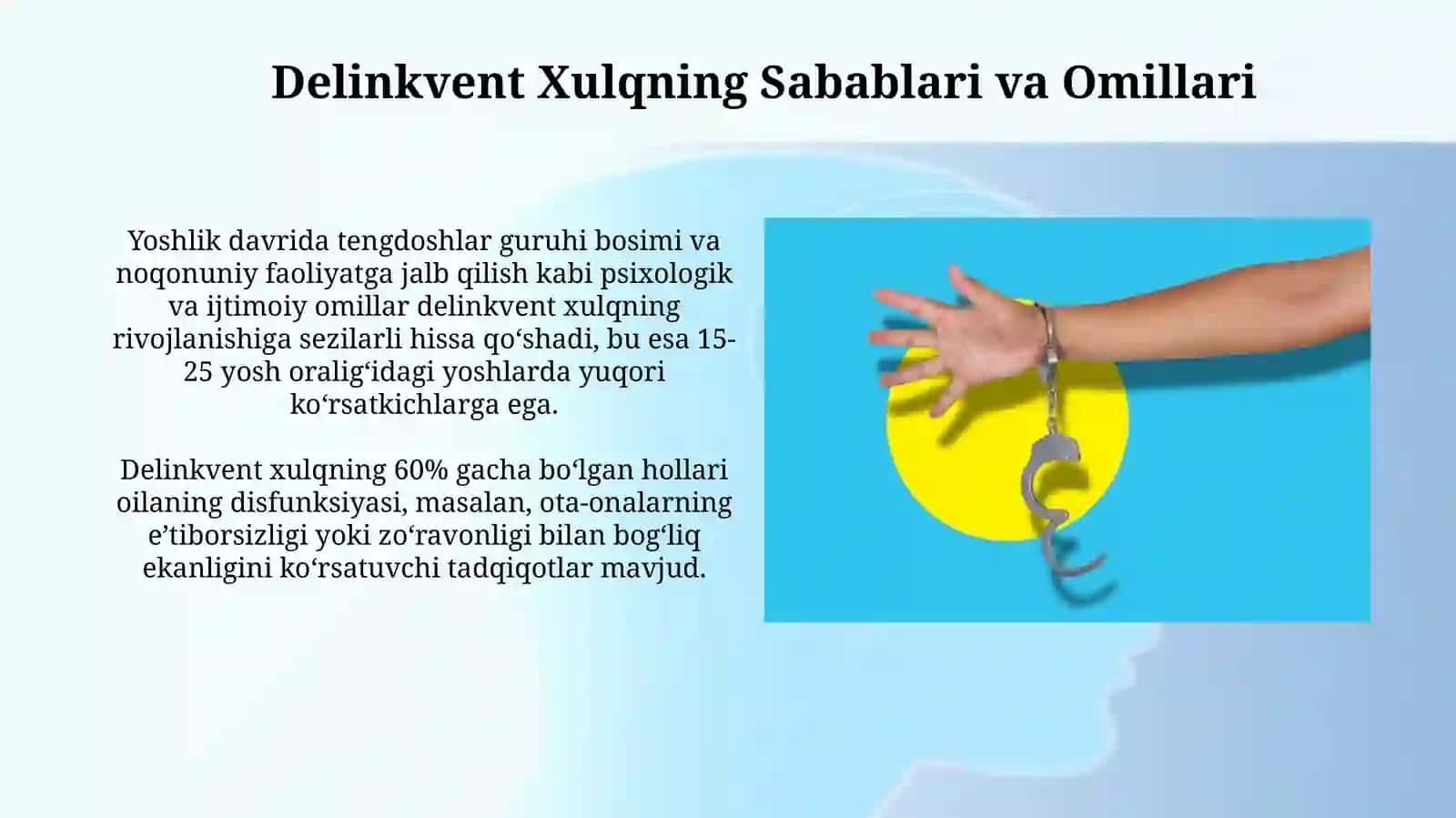 Delinkvent axloq shaxs ogʻishgan xulqining shakli sifatida ha qonunga qarshi motivatsiya 4