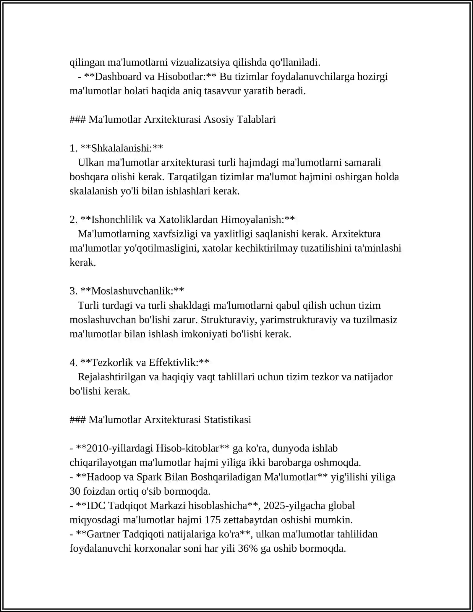 ULKAN MA’LUMOTLAR(BIG DATA) 4