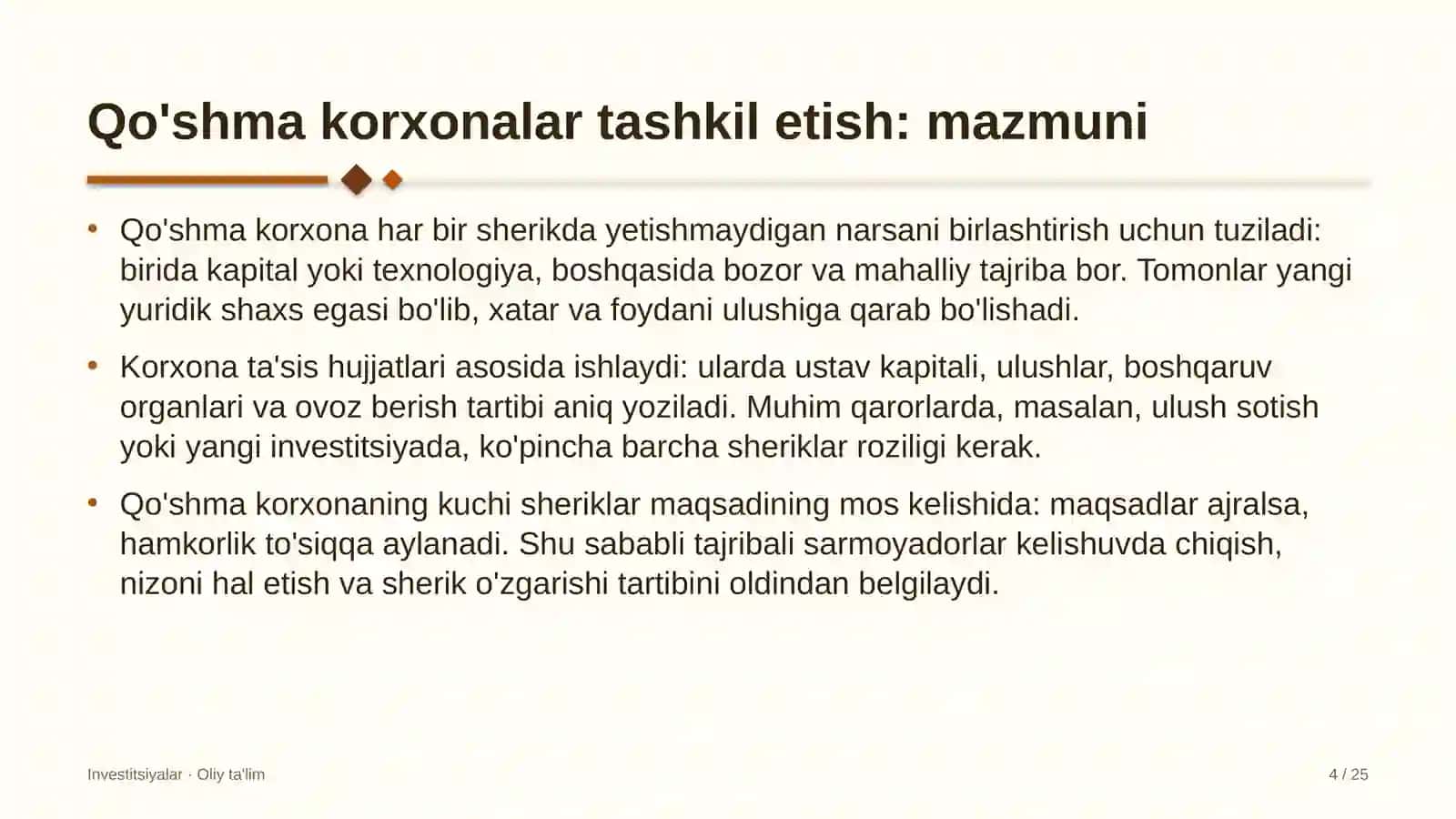 Striming platformalarida qo'shma korxonalar tashkil etish 4