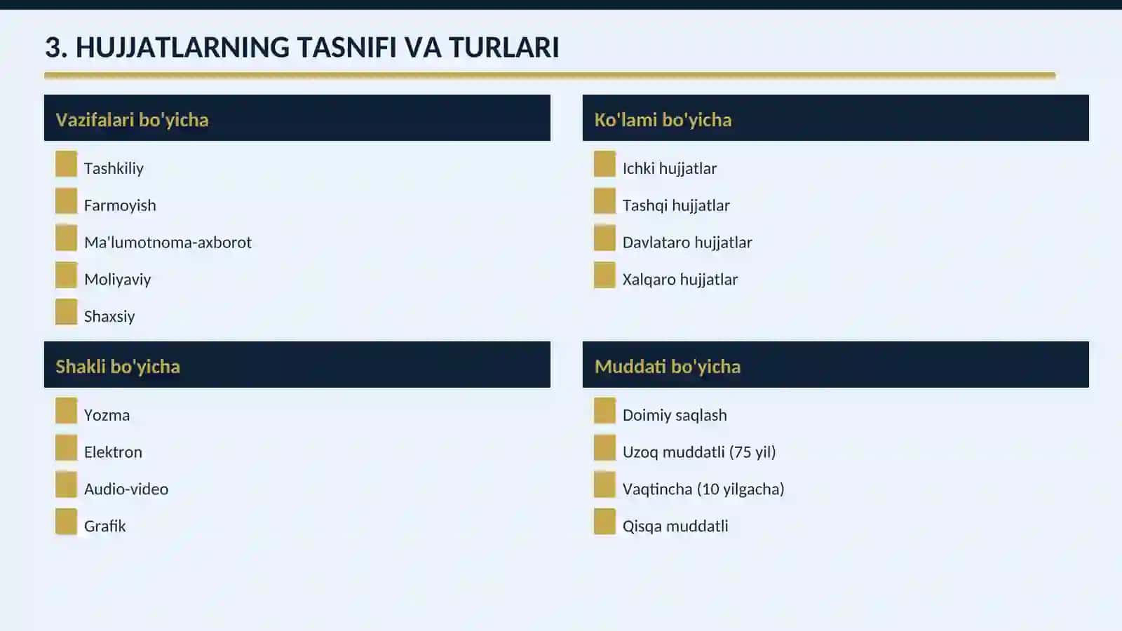 Ish yuritish tili va uslubi. Hujjat turlari va xususiyatlari 4
