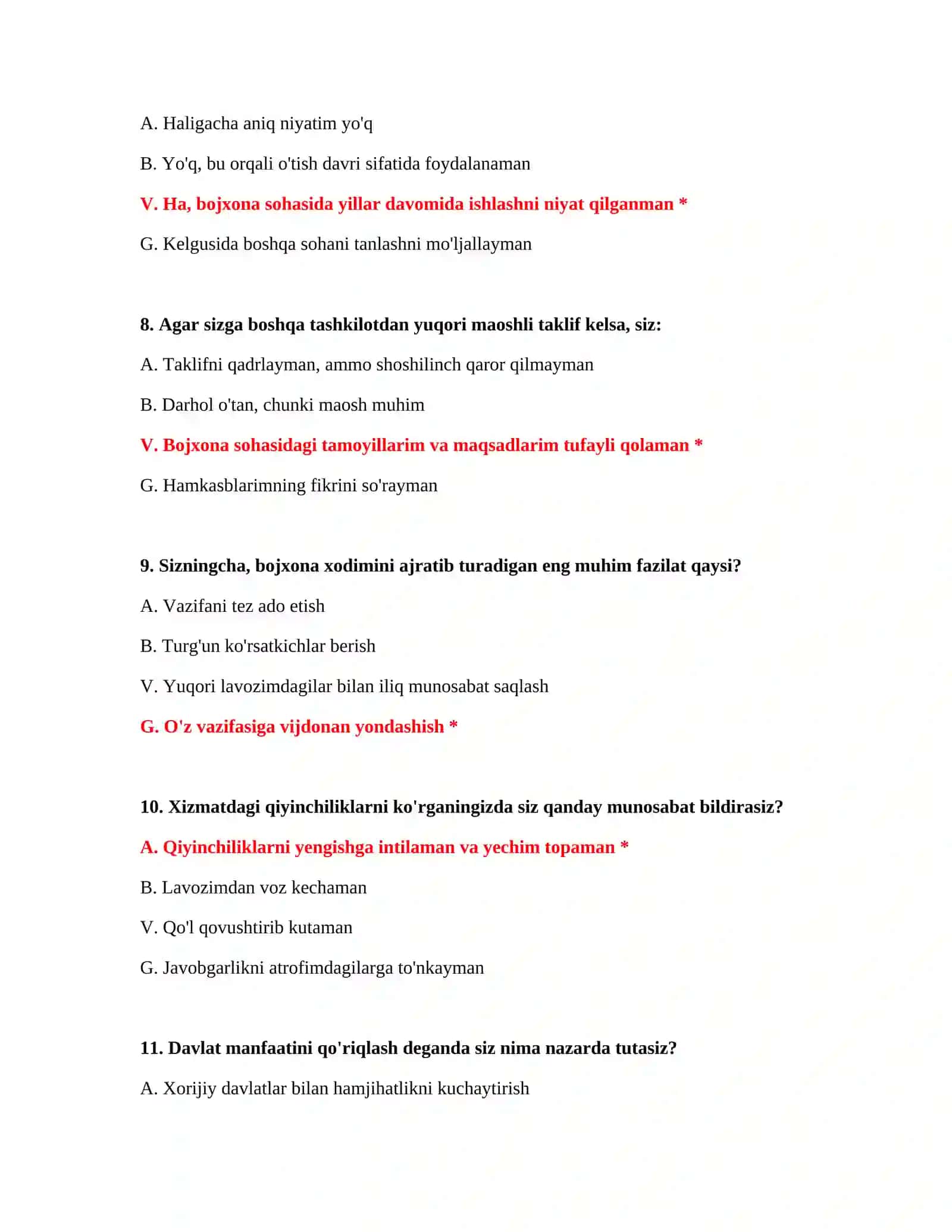 PSIXOLOGIK SINOV SAVOLLARI 4