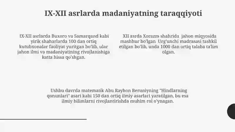 IX XII asrlarda ilm-fan va madaniyat ravnaqi 4