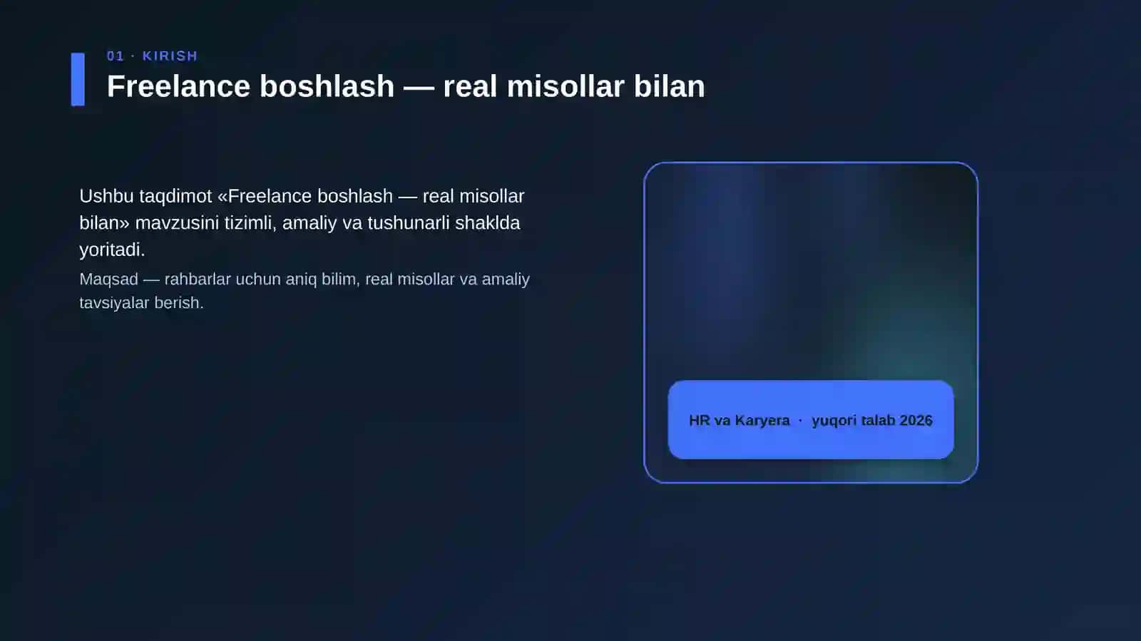 Freelance boshlash — real misollar bilan 4