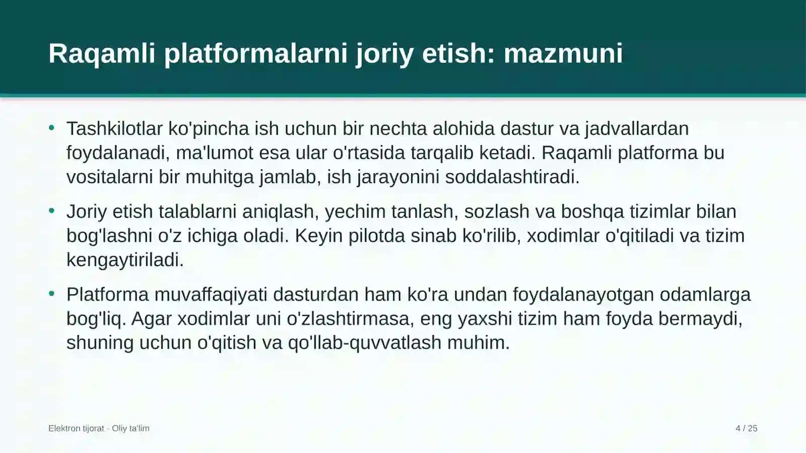 Raqamli platformalarni joriy etish: mohiyati 4