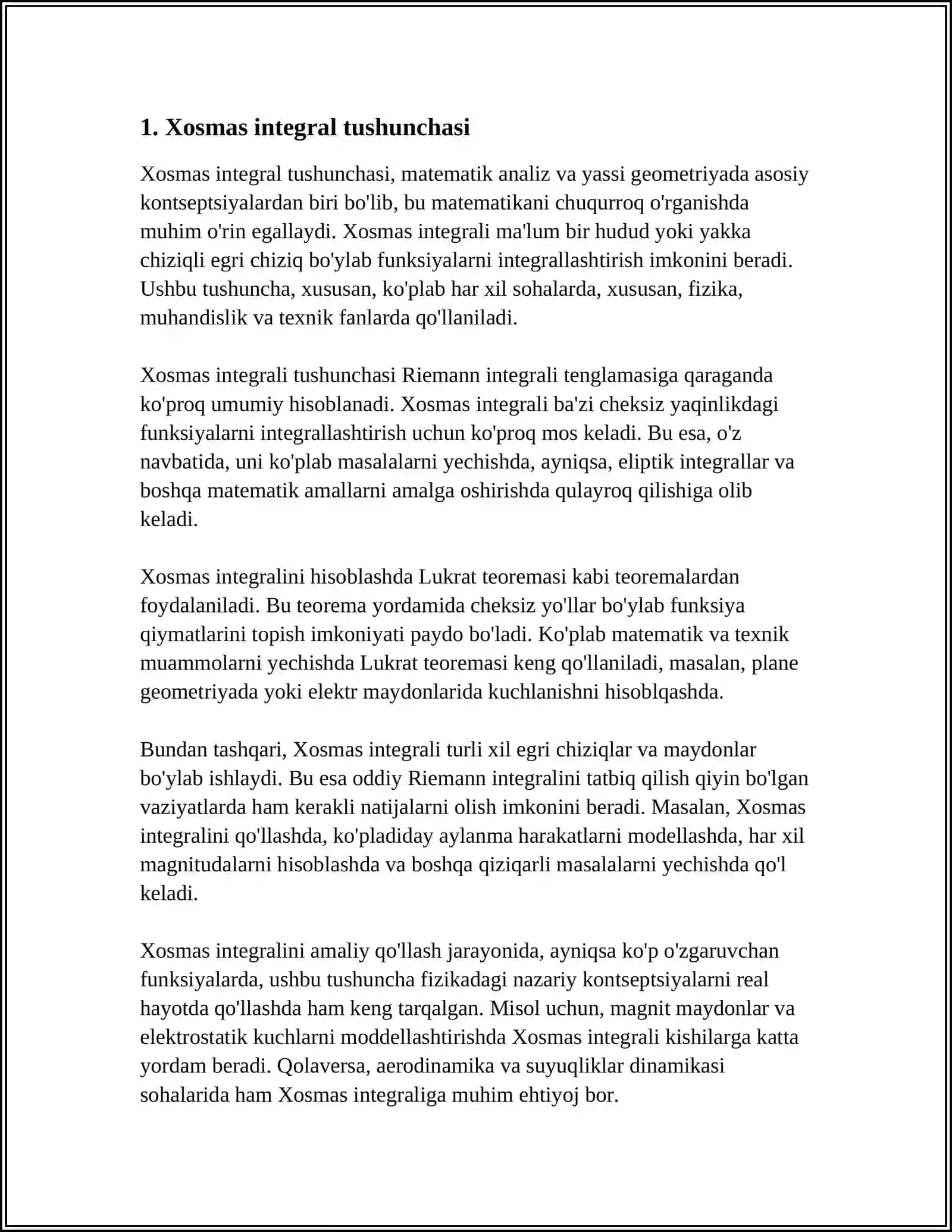 XOSMAS INTEGRAL 4